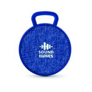 Caixa de Som com microfone em ABS e Tecido em Poliéster