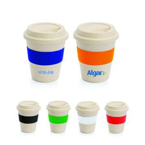 Copo Fibra Bambu com Pega em Silicone