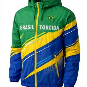 Jaqueta Corta-Vento Torcida Brasil Personalizada