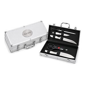 Conjunto de Facas para Churrasco em Maleta Personalizado