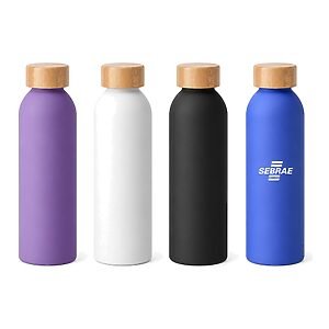 Garrafa com Tampa Bambu Personalizada