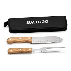 Kit Churrasco 2 Peças com Estojo Personalizado