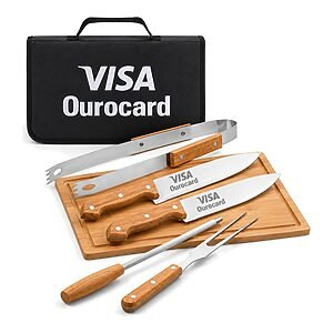 Kit Churrasco com Tábua e Estojo Personalizado