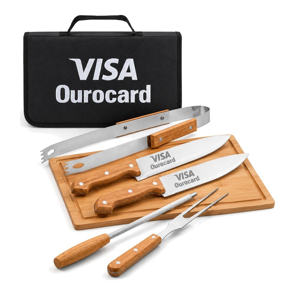 Kit Churrasco com Tábua e Estojo Personalizado