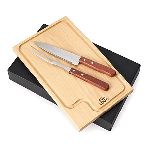Kit Churrasco Faca, Garfo e Tábua Personalizado
