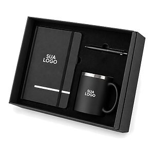 Kit Corporativo Caderno, Caneca e Caneta Personalizado