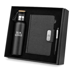 Kit Corporativo com Garrafa Térmica 650 ml Personalizado