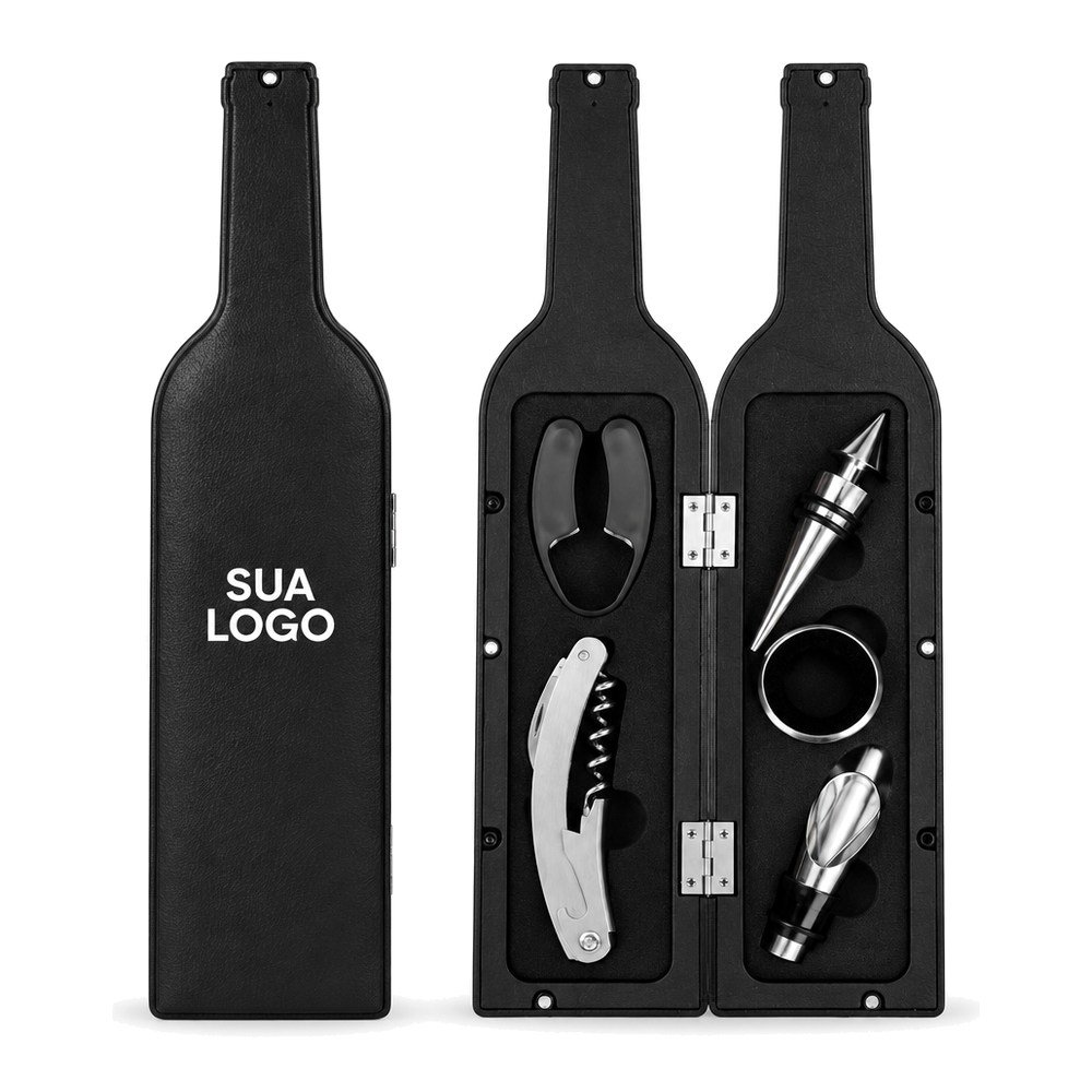 Kit Vinho Garrafa 5 Peças Personalizado