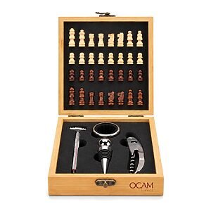 Kit Vinho com Jogo de Xadrez Personalizado